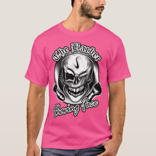 Barber Skull 3 Shaving Face T-Shirt