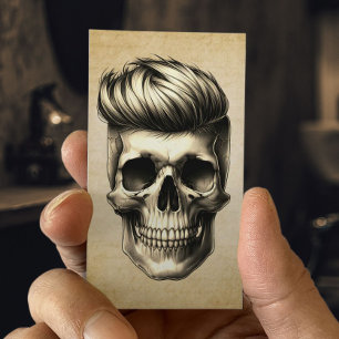 Barber Skull Vintage Hair Stylist Barbershop Business Card