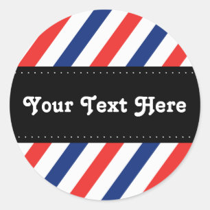 Barber Stripes Classic Round Sticker