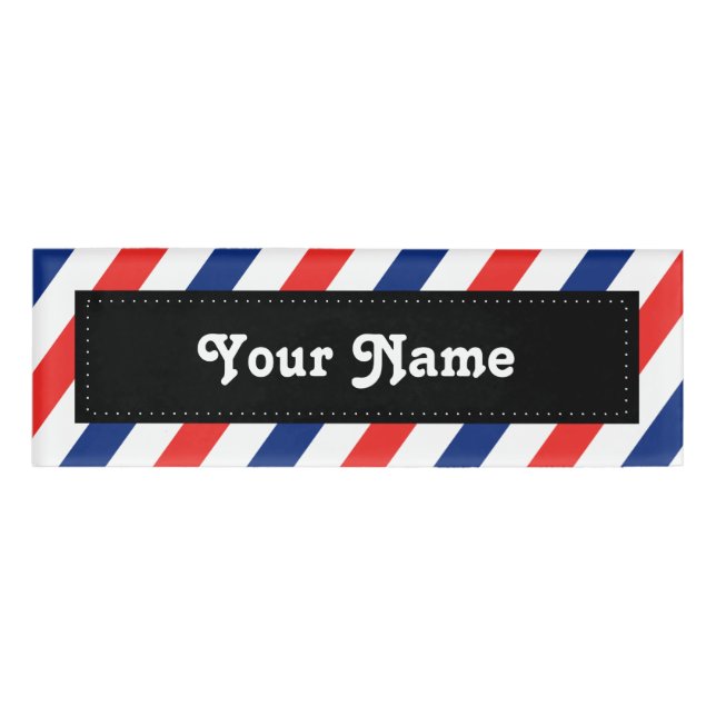 Barber Stripes Name Tag (Front)