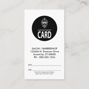 barber sugar skull appointment card