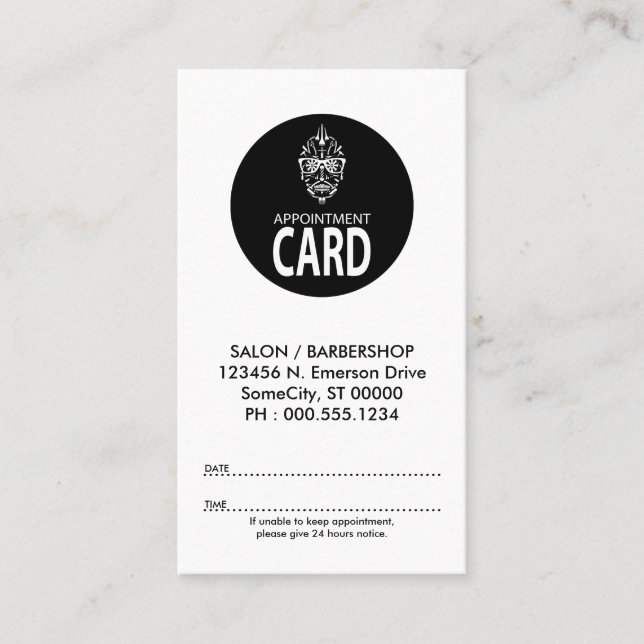 barber sugar skull appointment card (Front)