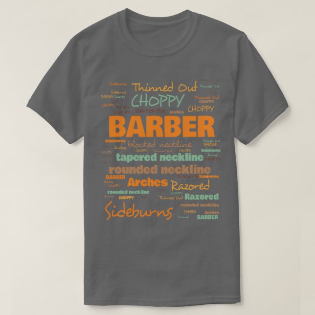 Barber Terminology Commonly Used Barber Terms T-Shirt (Design Front)