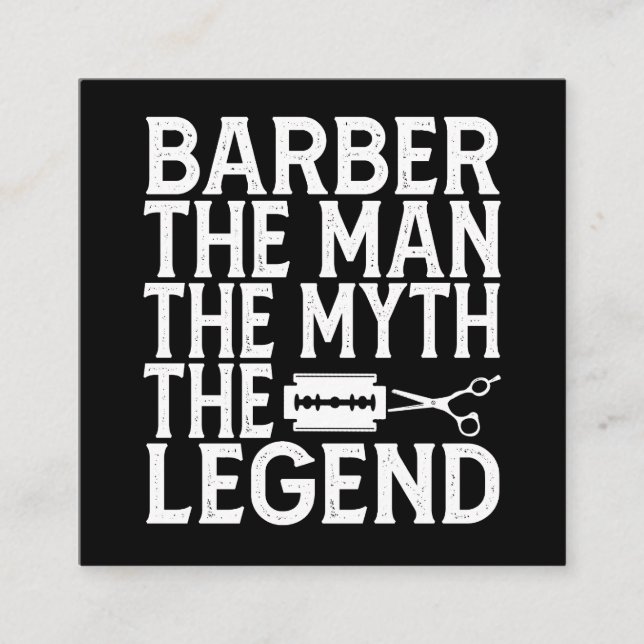  Barber The Man 2024 Square Business Card (Front)