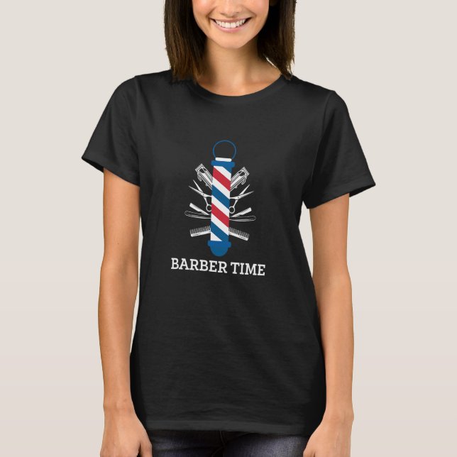 Barber Time Beard Barber Studio Shaver T-Shirt (Front)