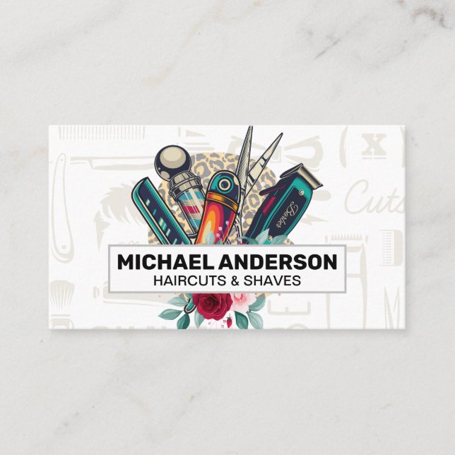 Barber Tools | Hair Care Business Card (Front)