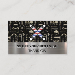 Barber Tools Pattern Barber Poles Business Card