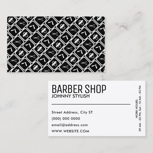 Barber tools pattern  business card (Front/Back)