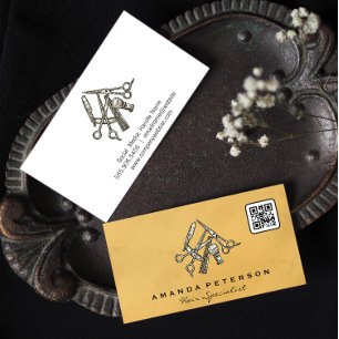Barber Tools Qr Code Business Card