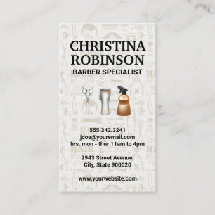 Barber Tools Set and Icon Patterns Business Card
