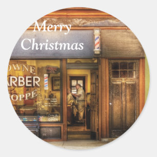 Barber - Towne Barber Shop Classic Round Sticker