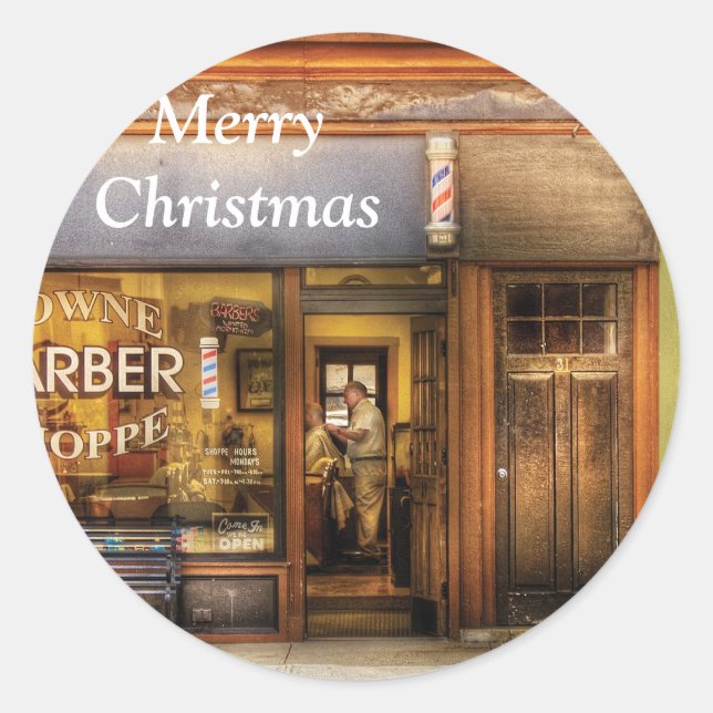 Barber - Towne Barber Shop Classic Round Sticker (Front)