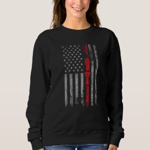 Barber US Flag Vintage Funny Hairdresser Barbersho Sweatshirt