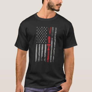 Barber US Flag Vintage Funny Hairdresser Barbersho T-Shirt