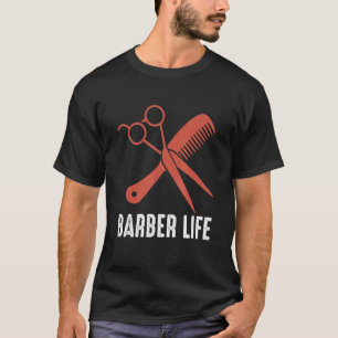 Barbers Life Hairstylist Hairdressers Scissors Gra T-Shirt