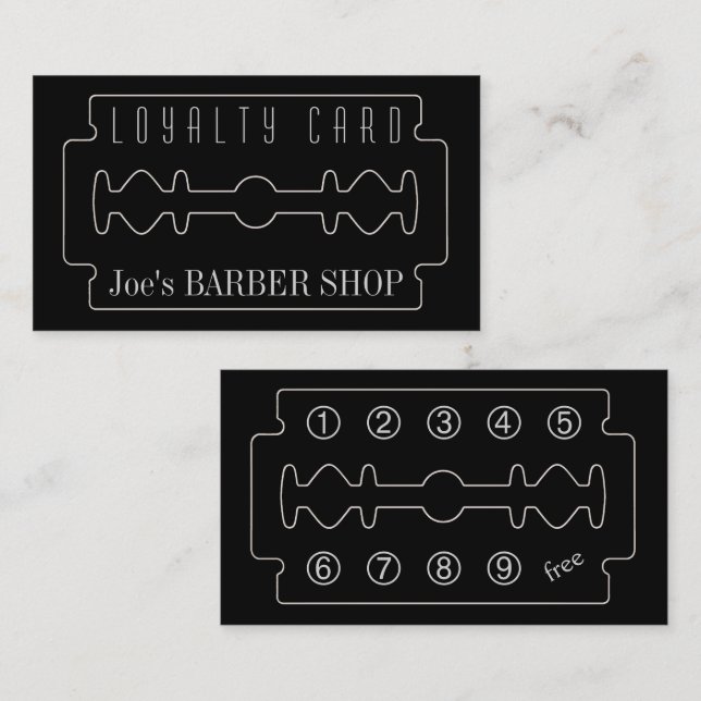 Barbers loyalty card elegance look (Front/Back)