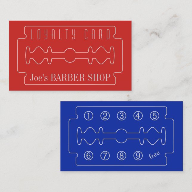 Barbers loyalty card elegance look (Front/Back)