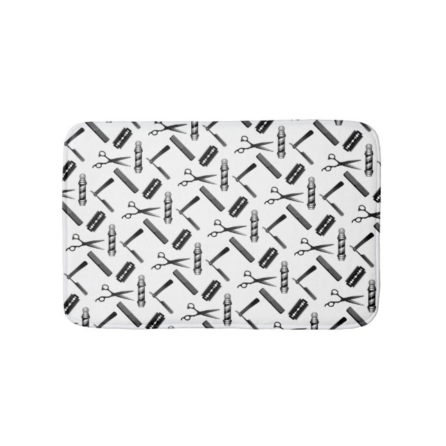 Barber's Shop Pattern Bath Mat (Front)