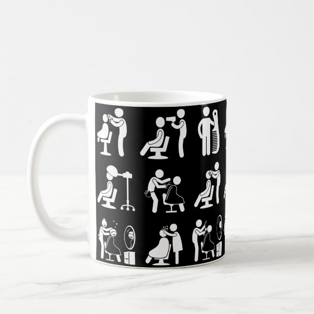 Barbershop Barber & Hairstylist Saloon Routine   Coffee Mug (Left)