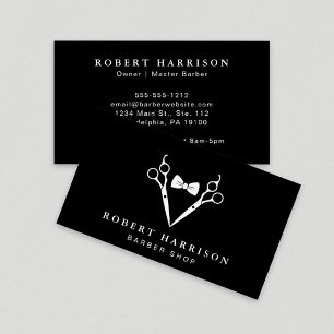 Barbershop Barber Professional Black Business Card