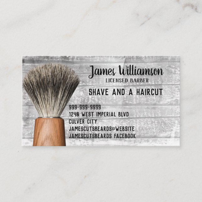 Barbershop Barber Stylist Shave Haircut  Modern Business Card (Front)