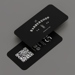 Barbershop Black Grey Pole Barber Vintage Business Card