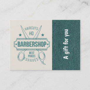Barbershop blue jeans texture Gift Certificate