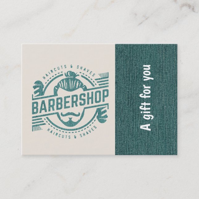 Barbershop blue jeans texture Gift Certificate (Front)