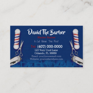 Barbershop Business Card (Barber pole and clippers
