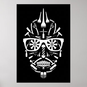 barbershop calavera poster