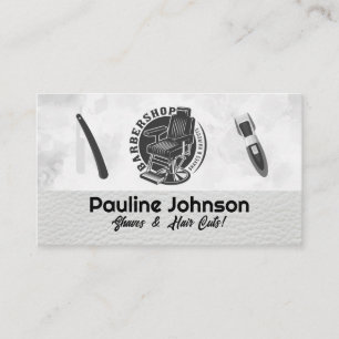 Barbershop Chair Hair Cutting Tools Business Card
