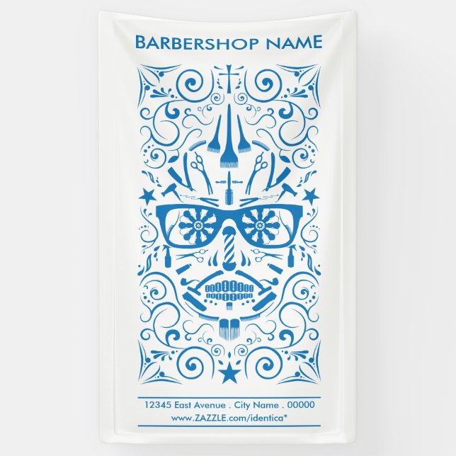 barbershop dia de los muertos banner (Vertical)