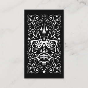 barbershop dia de los muertos business card