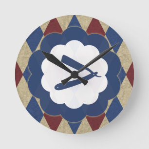 barbershop diamonds round clock