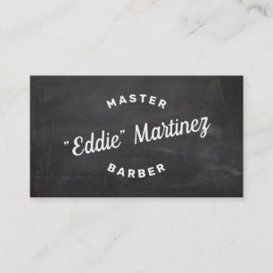 Barbershop Emblem Style Rustic Vintage Black Business Card