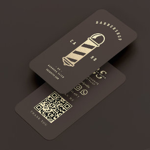 Barbershop Haircut Shave Barber's Pole Espresso Business Card
