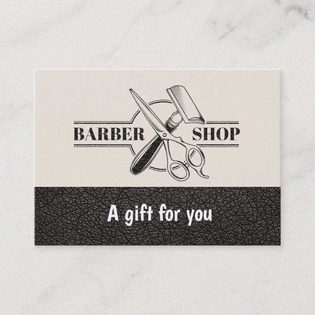 Barbershop leather look  Gift Certificate (Front)