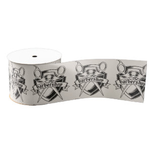 Barbershop leather look grosgrain ribbon