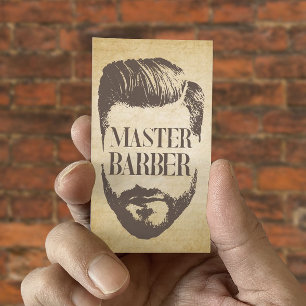 Barbershop Master Barber Vintage Hair Stylist Business Card