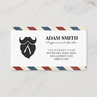 Barbershop Moustache Beard Appointment Card