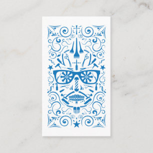 barbershop punk skull punch card