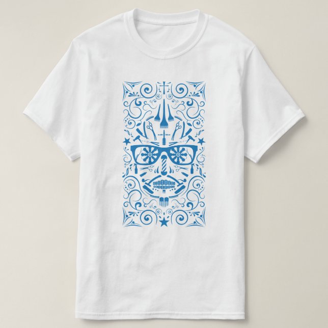 barbershop punk skull T-Shirt (Design Front)