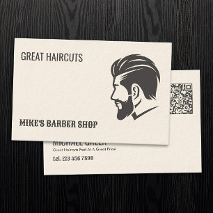 Barbershop QR Barber Business Card