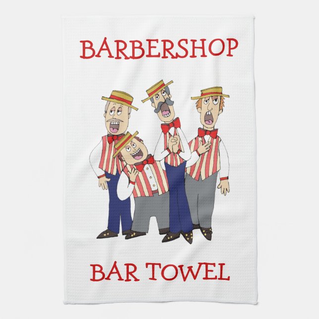 Barbershop Quartet Bar Towel Personalise (Vertical)
