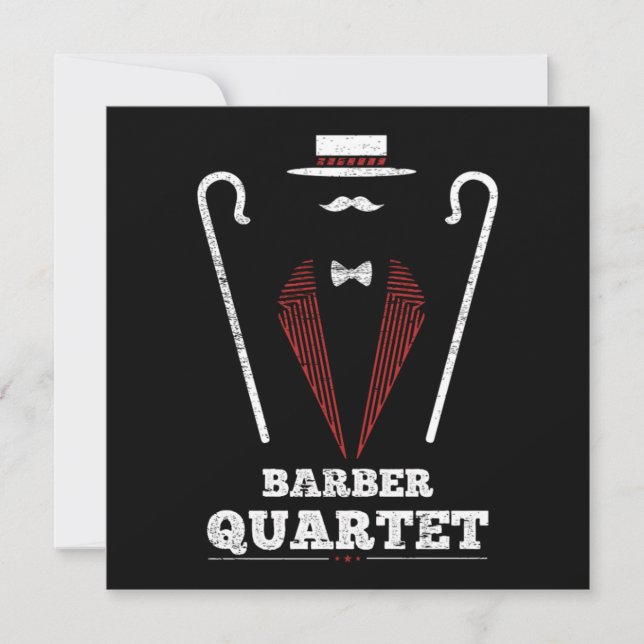 Barbershop Quartet Costume Singing Uniform Gift Invitation (Front)