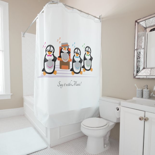Barbershop Quartet Shower Curtain (In Situ)