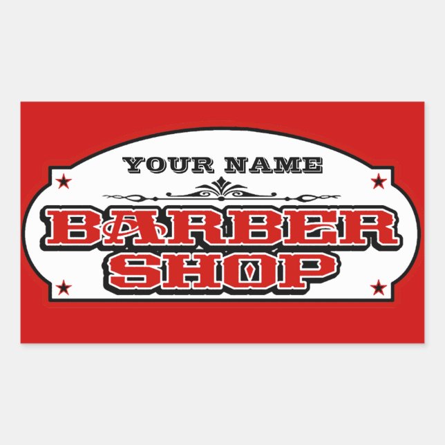 Barbershop Rectangular Sticker (Front)