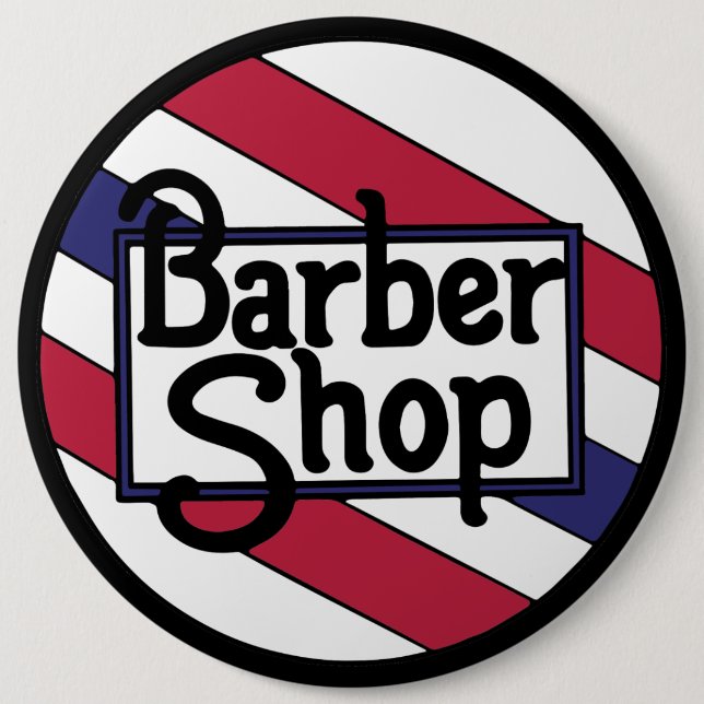 Barbershop Red White and Blue 6 Cm Round Badge (Front)