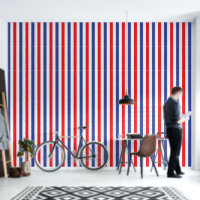 Barbershop Red, White and Blue Vertical Stripe