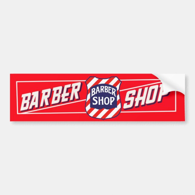 Barbershop Sign Bumper Sticker (Front)
